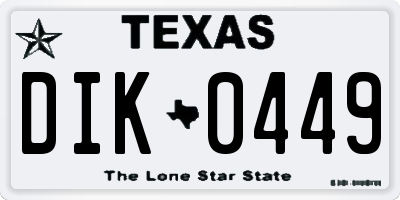 TX license plate DIK0449