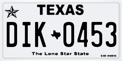 TX license plate DIK0453