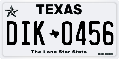 TX license plate DIK0456