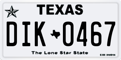 TX license plate DIK0467