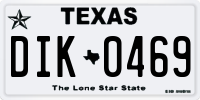 TX license plate DIK0469