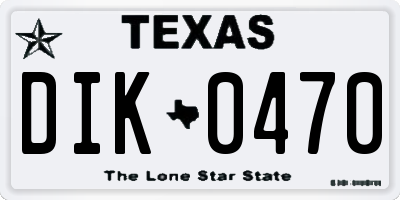 TX license plate DIK0470