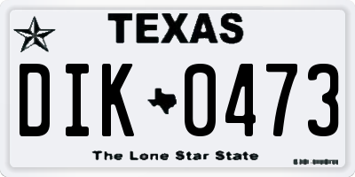 TX license plate DIK0473