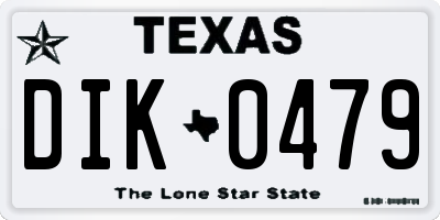 TX license plate DIK0479