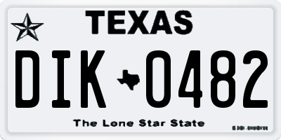 TX license plate DIK0482