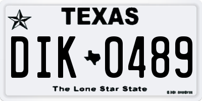 TX license plate DIK0489