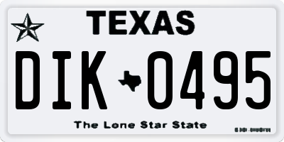 TX license plate DIK0495
