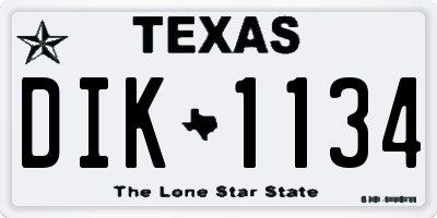 TX license plate DIK1134