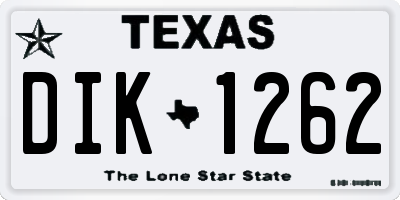 TX license plate DIK1262