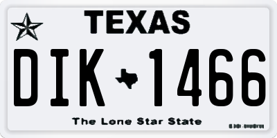 TX license plate DIK1466