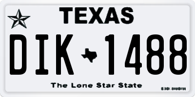 TX license plate DIK1488