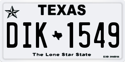 TX license plate DIK1549