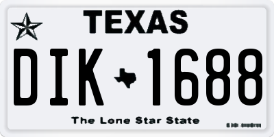 TX license plate DIK1688