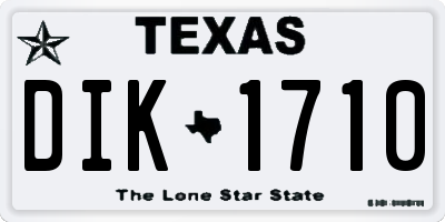 TX license plate DIK1710