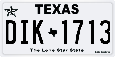 TX license plate DIK1713