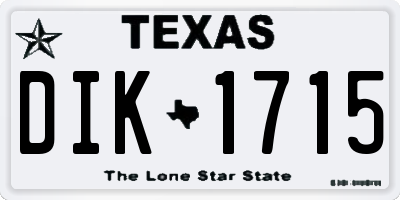 TX license plate DIK1715