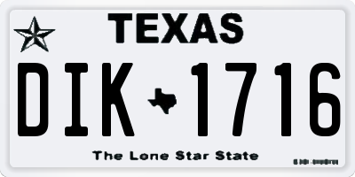 TX license plate DIK1716