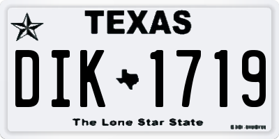 TX license plate DIK1719