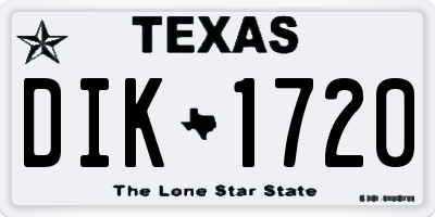 TX license plate DIK1720