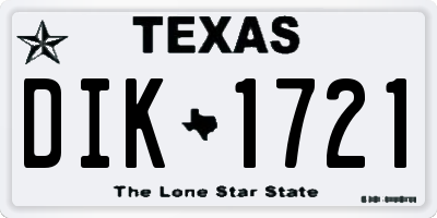 TX license plate DIK1721