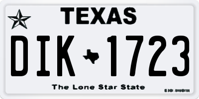 TX license plate DIK1723