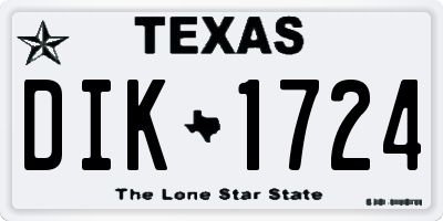 TX license plate DIK1724
