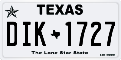 TX license plate DIK1727