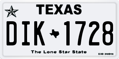 TX license plate DIK1728