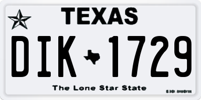 TX license plate DIK1729