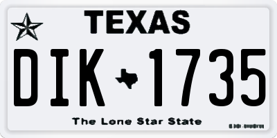 TX license plate DIK1735