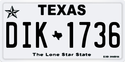 TX license plate DIK1736