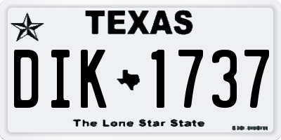 TX license plate DIK1737