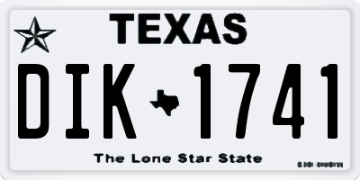 TX license plate DIK1741