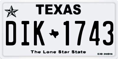 TX license plate DIK1743