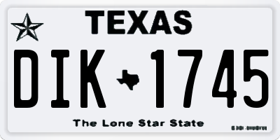 TX license plate DIK1745