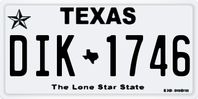 TX license plate DIK1746