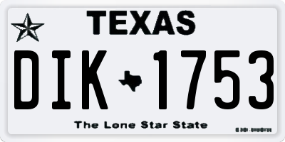 TX license plate DIK1753