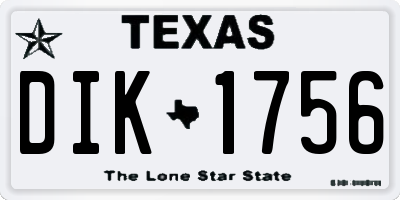 TX license plate DIK1756