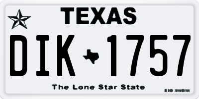 TX license plate DIK1757