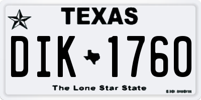 TX license plate DIK1760