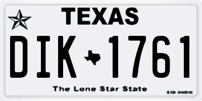 TX license plate DIK1761