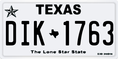 TX license plate DIK1763