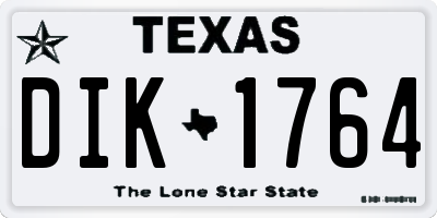 TX license plate DIK1764