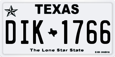 TX license plate DIK1766