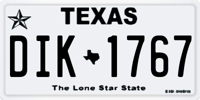 TX license plate DIK1767