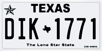 TX license plate DIK1771