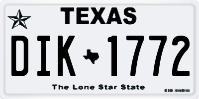 TX license plate DIK1772