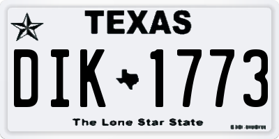 TX license plate DIK1773