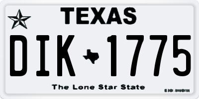 TX license plate DIK1775