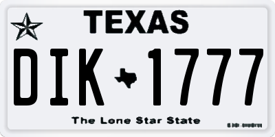 TX license plate DIK1777